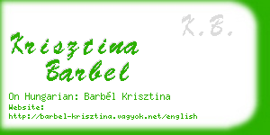 krisztina barbel business card